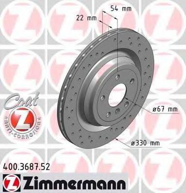 Тормозной диск 400.3687.52 ZIMMERMANN