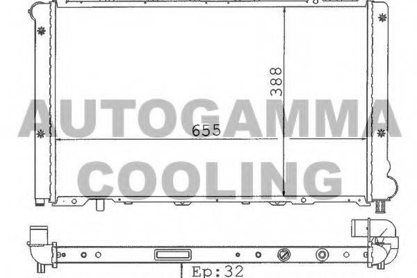 Радиатор, охлаждение двигателя 100277 AUTOGAMMA