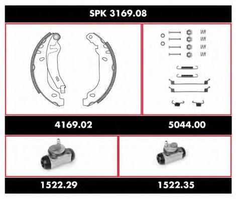 Комплект тормозов, барабанный тормозной механизм SPK 3169.08 REMSA