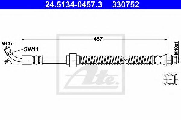 Тормозной шланг T 68 074 BREMBO