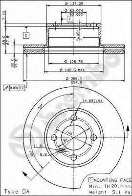 Тормозной диск 09.3946.10 BREMBO