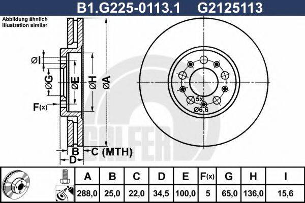 Тормозной диск B1.G225-0113.1 GALFER