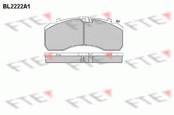 Комплект тормозных колодок, дисковый тормоз BL2222A1 FTE