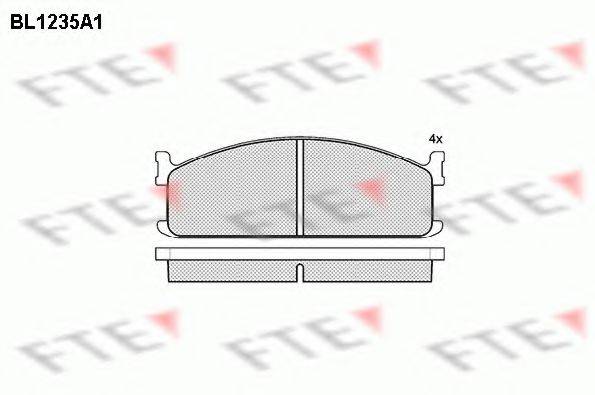 Комплект тормозных колодок, дисковый тормоз BL1235A1 FTE