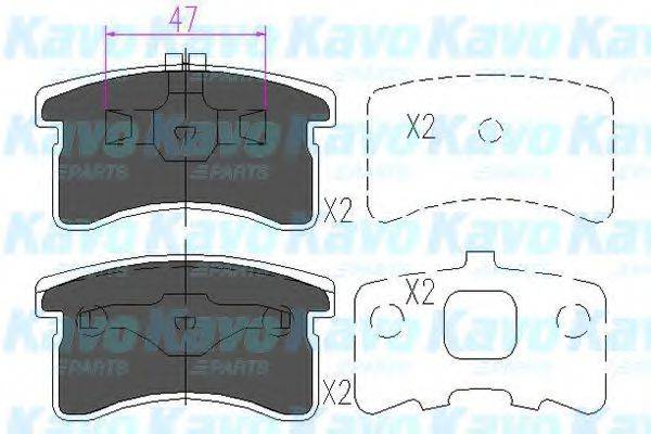 Комплект тормозных колодок, дисковый тормоз KBP-1506 KAVO PARTS