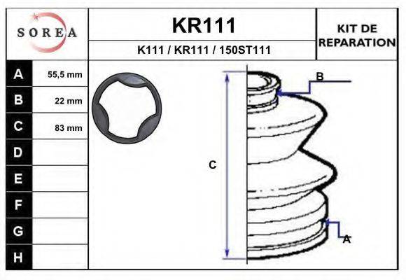 Комплект пылника, приводной вал KR111 EAI