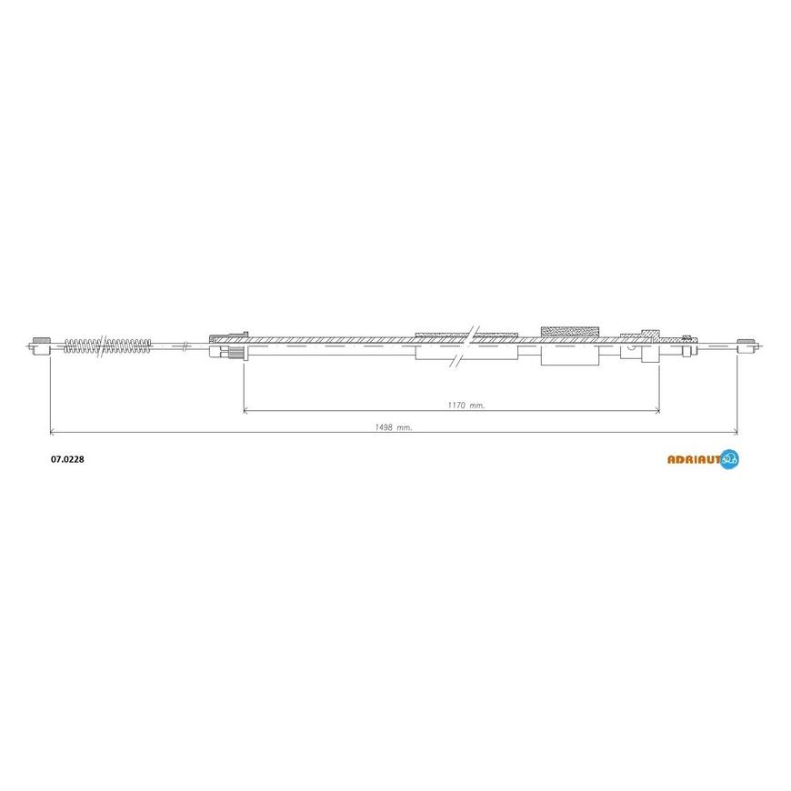 Трос стояночного тормоза задний правый 1495mm/1170mm 07.0228 ADRIAUTO