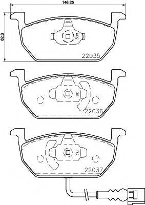 Комплект тормозных колодок, дисковый тормоз 2203501 TEXTAR