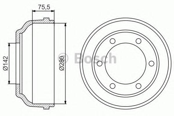 Тормозной барабан 0 986 477 195 BOSCH