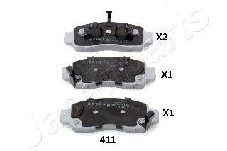 Комплект тормозных колодок, дисковый тормоз PA-411AF JAPANPARTS