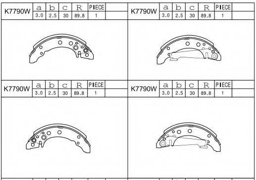 Комплект тормозных колодок K7790W ASIMCO