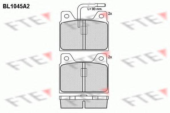 Комплект тормозных колодок, дисковый тормоз BL1045A2 FTE