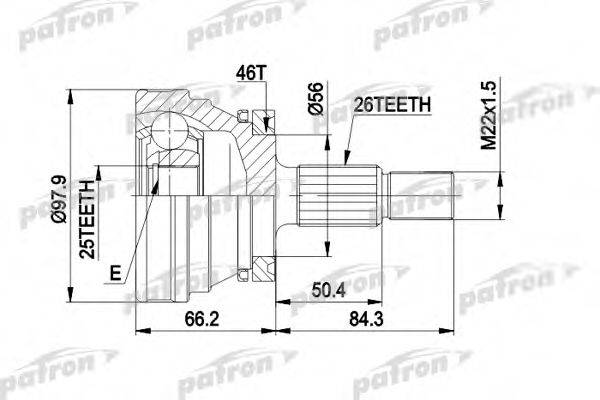 Шарнирный комплект, приводной вал PCV1169 PATRON