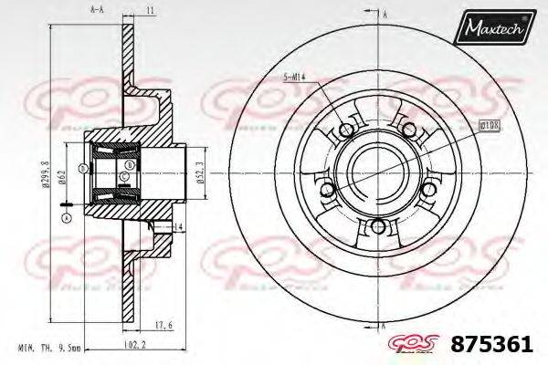 Тормозной диск 875361.0005 MAXTECH