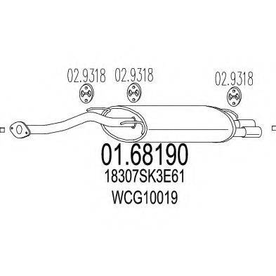 Глушитель выхлопных газов конечный 01.68190 MTS