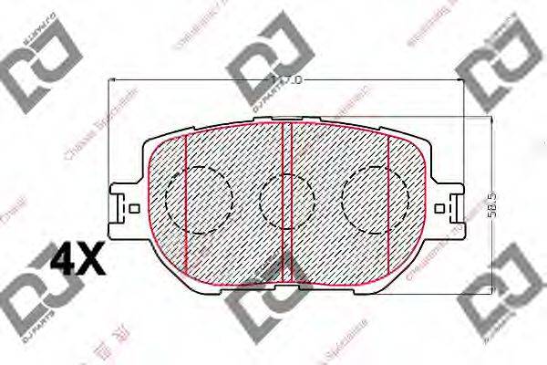 Комплект тормозных колодок BP2114 DJ PARTS