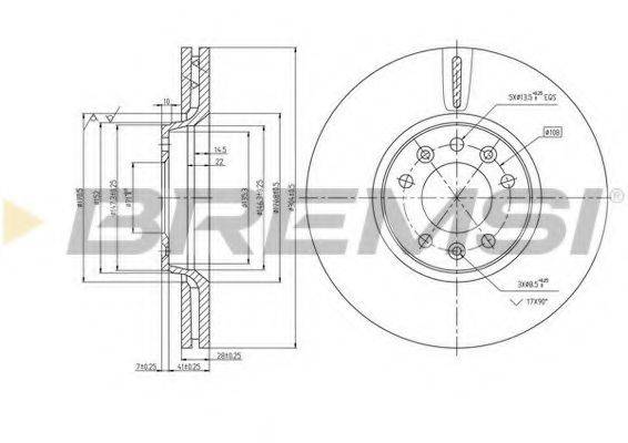 Тормозной диск DBB615V BREMSI