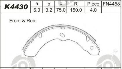 Комлект тормозных накладок K4430 ASIMCO