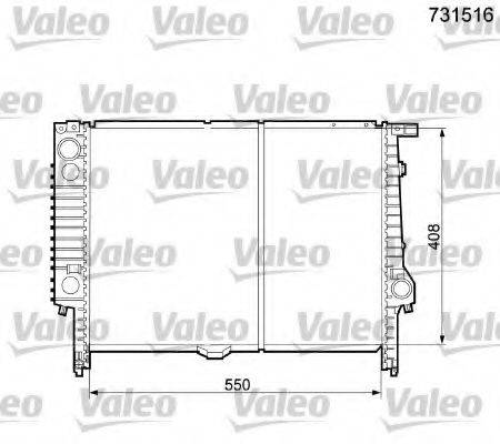 Радиатор, охлаждение двигателя 731516 VALEO