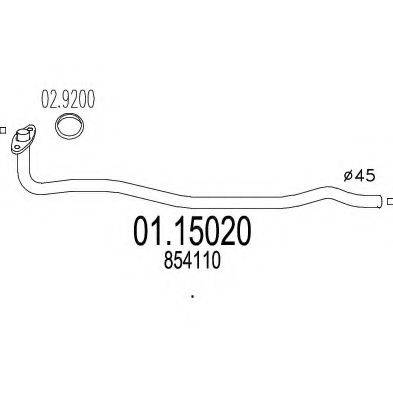 Труба выхлопного газа 01.15020 MTS