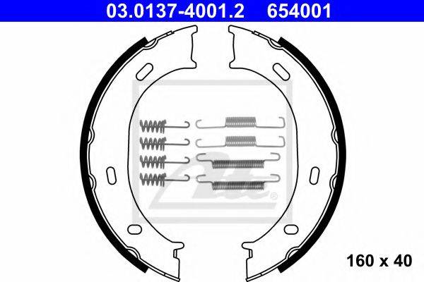 Комплект тормозных колодок, стояночная тормозная система 03.0137-4001.2 ATE