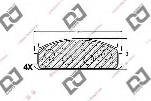 Комплект тормозных колодок, дисковый тормоз BP1260 DJ PARTS