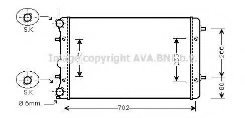 Радиатор, охлаждение двигателя VWA2286 AVA QUALITY COOLING