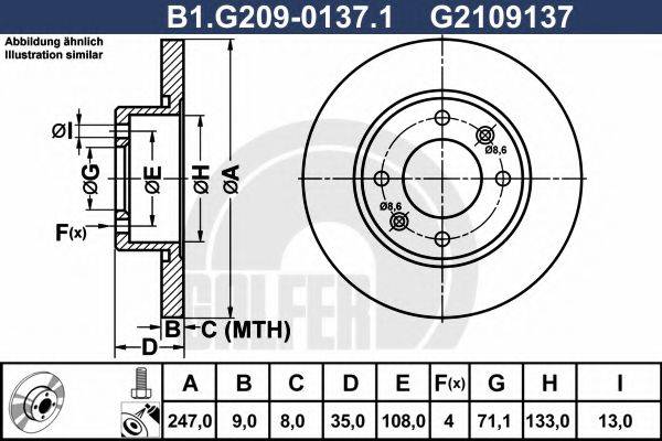 Тормозной диск B1.G209-0137.1 GALFER