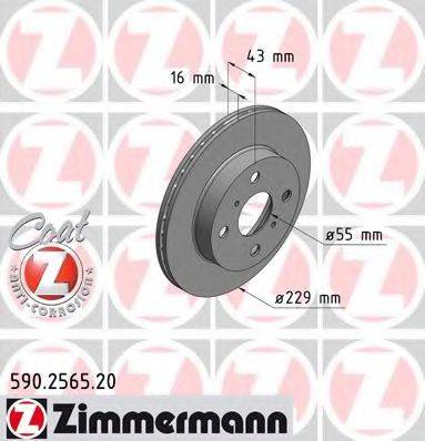 Тормозной диск 590.2565.20 ZIMMERMANN