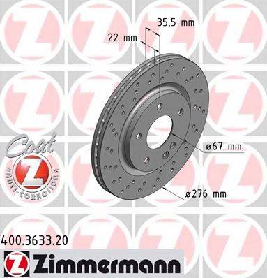 Тормозной диск 400.3633.20 ZIMMERMANN