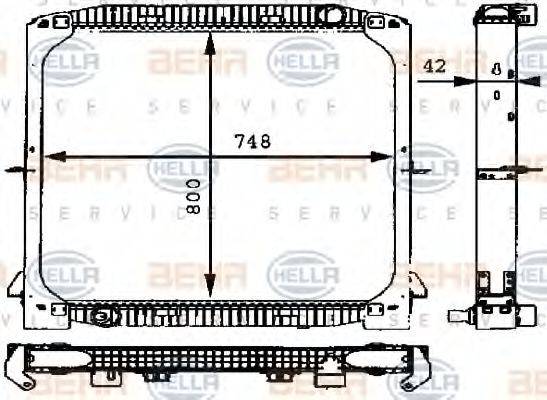 Радиатор, охлаждение двигателя 8MK 376 721-571 HELLA