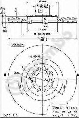 Тормозной диск 09.7880.11 BREMBO