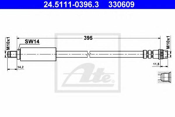 Тормозной шланг 24.5111-0396.3 ATE