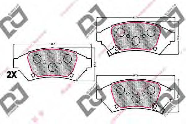 Комплект тормозных колодок BP2073 DJ PARTS