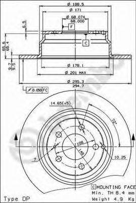 Тормозной диск 08.5569.21 BREMBO