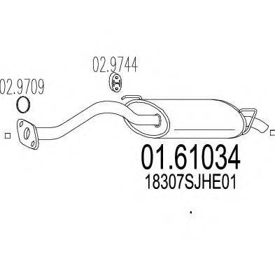 Глушитель выхлопных газов конечный 01.61034 MTS