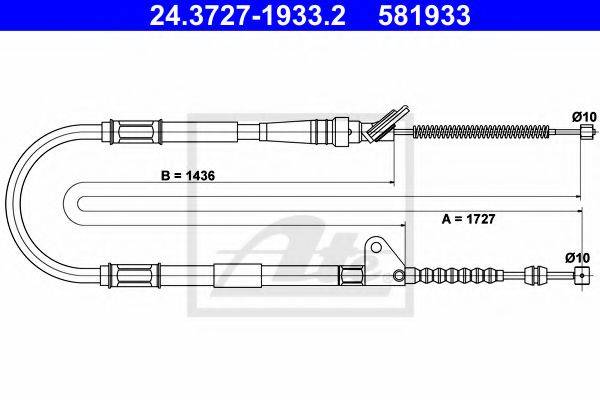 Трос, стояночная тормозная система GCH2224 TRW