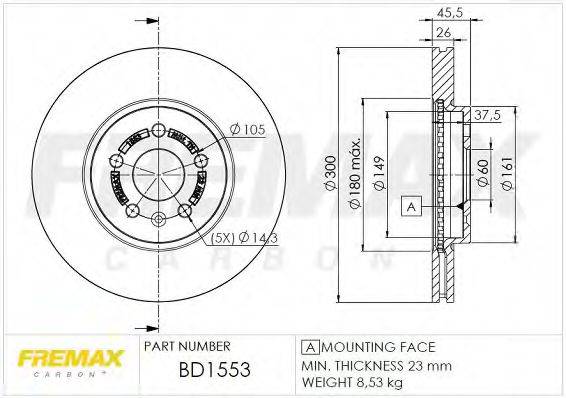 Тормозной диск BD-1553 FREMAX