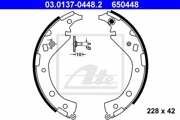 Комплект тормозных колодок 03.0137-0448.2 ATE