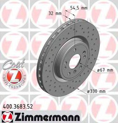 Тормозной диск 400.3683.52 ZIMMERMANN