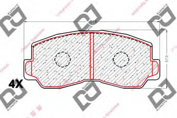 Комплект тормозных колодок, дисковый тормоз BP1786 DJ PARTS