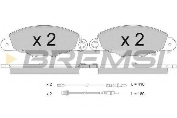 Комплект тормозных колодок, дисковый тормоз BP2930 BREMSI