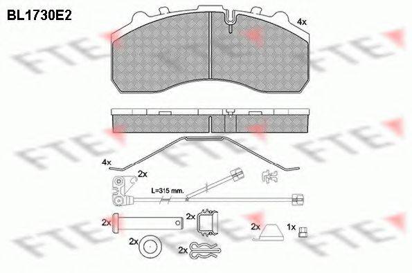 Комплект тормозных колодок, дисковый тормоз BL1730E2 FTE