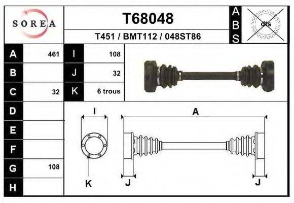 Приводной вал T68048 EAI