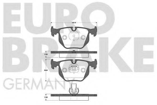 Комплект тормозных колодок, дисковый тормоз 5502221518 EUROBRAKE