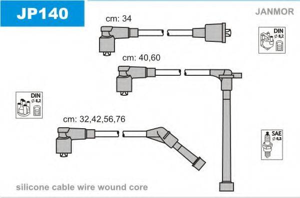 Комплект проводов зажигания JP140 JANMOR