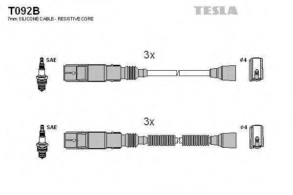 Комплект проводов зажигания T092B TESLA