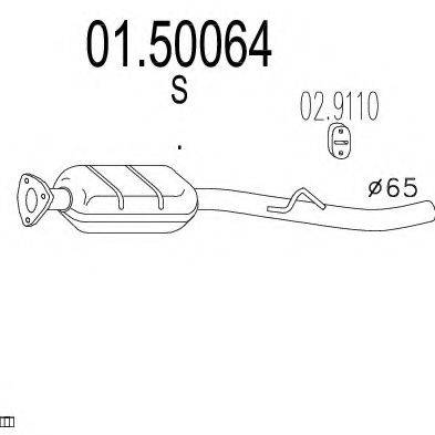 Средний глушитель выхлопных газов 01.50064 MTS