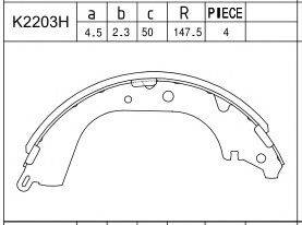 Комлект тормозных накладок K2203H ASIMCO