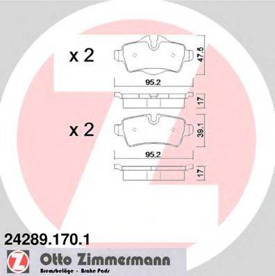 Комплект тормозных колодок, дисковый тормоз 24289.170.1 ZIMMERMANN